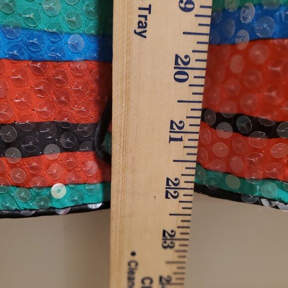 *Nipon Night* Silk Evening Jacket Bright Colors Beaded Clear Sequins Sz 8 Blazer - Picture 8 of 8